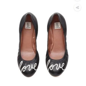 Ed by Ellen black love flats